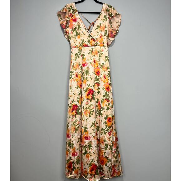 Anthropologie Hutch Ella Floral Open Back Maxi Dress Multicolor Size 2 - Picture 7 of 14